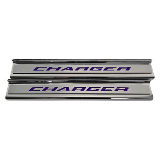 ACC® - Non-Illuminated Polished Front Door Sills with Plum Crazy Purple Charger Logo