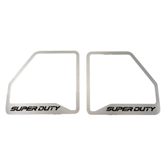 ACC® - Brushed Front Inner Door Speaker Trims with Black SUPER DUTY Logo