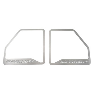 ACC® - Brushed Front Inner Door Speaker Trims with White SUPER DUTY Logo