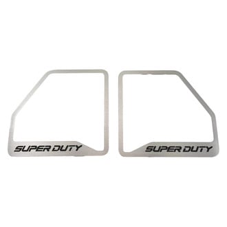ACC® - Deluxe Polished Door Speaker Trims with Black SUPER DUTY Logo
