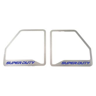 ACC® - Deluxe Polished Door Speaker Trims with Blue SUPER DUTY Logo