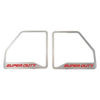 ACC® - Deluxe Polished Door Speaker Trims with Bright Red SUPER DUTY Logo