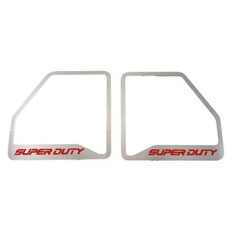 ACC® - Deluxe Polished Door Speaker Trims with Red SUPER DUTY Logo