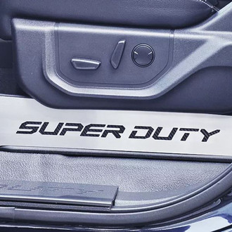 ACC® - Brushed Lower Seat Vanity Plates with Brushed Black SUPER DUTY Logo