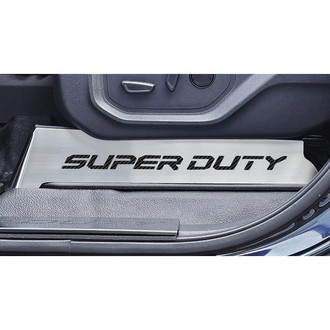 ACC® - Brushed Lower Seat Vanity Plates with Black SUPER DUTY Logo