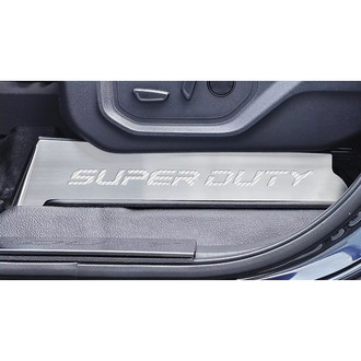 ACC® - Brushed Lower Seat Vanity Plates with White SUPER DUTY Logo