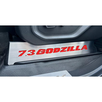 ACC® - Brushed Lower Seat Vanity Plates with Bright Red 7.3 Godzilla Logo