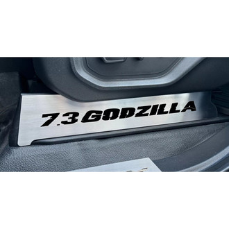 ACC® - Brushed Lower Seat Vanity Plates with Solid Black 7.3 Godzilla Logo