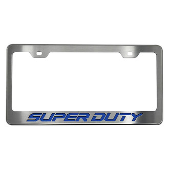 ACC® - Brushed License Plate Frame with Ford Blue Solid Super Duty Logo