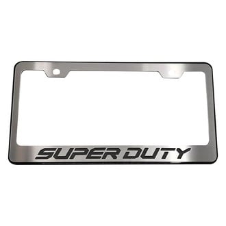 ACC® - Black License Plate Frame with Brushed Black Super Duty Logo
