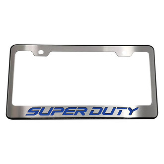 ACC® - Black License Plate Frame with Ford Blue Solid Super Duty Logo
