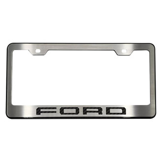 ACC® - Black License Plate Frame with Black Carbon Fiber FORD Logo
