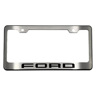 ACC® - Black License Plate Frame with Black Solid FORD Logo