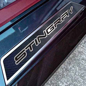 ACC® - Non-Illuminated Polished/Carbon Fiber Door Sills with Black Stingray Logo