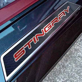 ACC® - Non-Illuminated Polished/Carbon Fiber Door Sills with Red Stingray Logo