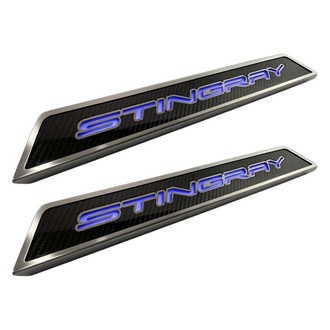 ACC® - Illuminated Polished/Carbon Fiber Door Sills with Stingray Logo