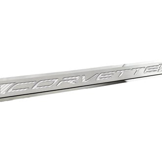ACC® - Polished/Brushed Driver Side Door Prop with White Corvette Logo