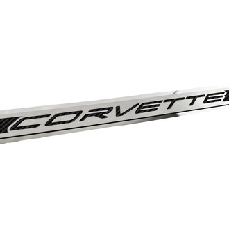 ACC® - Polished/Brushed Passenger Side Door Prop with Black Corvette Logo