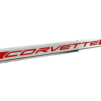 ACC® - Polished/Brushed Passenger Side Door Prop with Red Corvette Logo