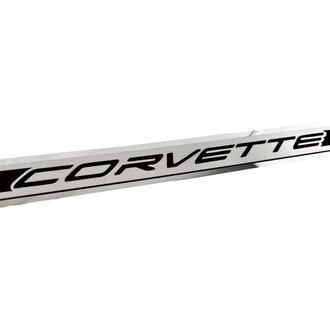 ACC® - Polished/Brushed Passenger Side Door Prop with Black Corvette Logo