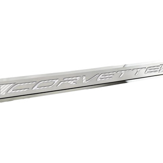 ACC® - Polished/Brushed Passenger Side Door Prop with White Corvette Logo
