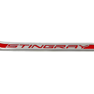 ACC® - Polished/Brushed Driver Side Door Prop with Red Stingray Logo