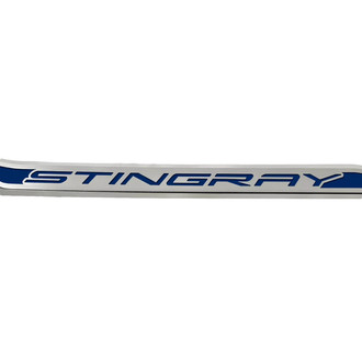 ACC® - Polished/Brushed Passenger Side Door Prop with Dark Blue Stingray Logo