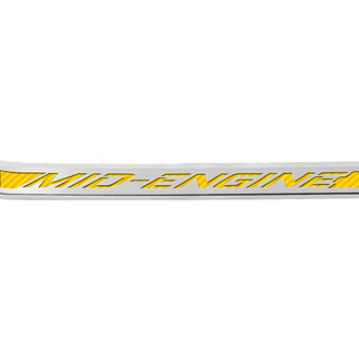 ACC® - Polished/Brushed Passenger Side Door Prop with Yellow Mid-Engine Logo