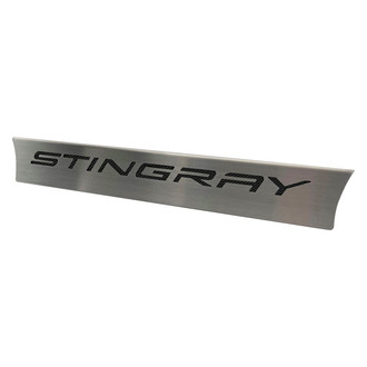 ACC® - Brushed Lower Rear Window Accent with Black Carbon Fiber Stingray Logo