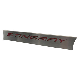 ACC® - Brushed Lower Rear Window Accent with Red Carbon Fiber Stingray Logo