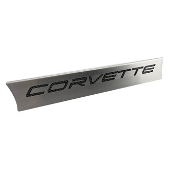 ACC® - Brushed Lower Rear Window Accent with Black Carbon Fiber Corvette Logo