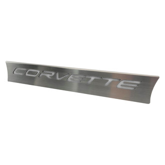 ACC® - Brushed Lower Rear Window Accent with White Carbon Fiber Corvette Logo