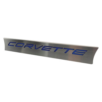 ACC® - Brushed Lower Rear Window Accent with Blue Carbon Fiber Mid-Engine Logo