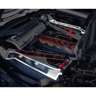 ACC® - Carbon Fiber Engine Frame Rail Covers with Brushed Trim