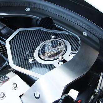 ACC® - Carbon Fiber Shock Tower Covers with Insert Flag and Brushed Trim