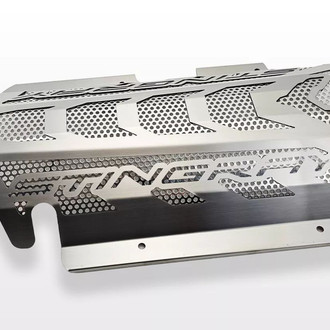 ACC® - Perforated Non-Illuminated Brushed Engine Shroud Cover with No Color Stingray Lettering