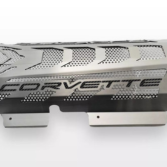ACC® - Perforated Brushed Engine Shroud Cover with Corvette Lettering