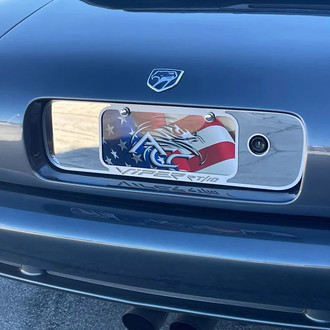 ACC® - Black License Plate Frame with Polished with Brushed VIPER RT/10 Logo