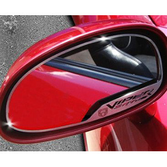 ACC® - Brushed Side View Mirror Trim with Viper SRT-10 Logo and Viper Head