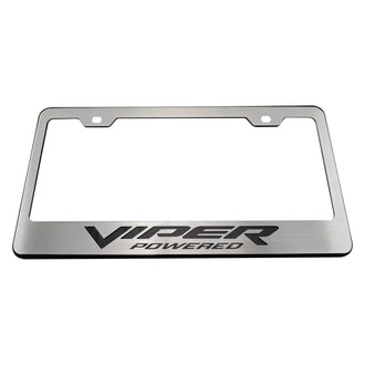 ACC® - Black License Plate Frame with Black Carbon Fiber Viper Powered Logo