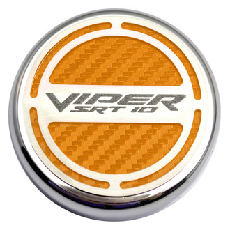 ACC® - Chrome Orange Carbon Fiber Cap Cover Set with SRT 10 Logo