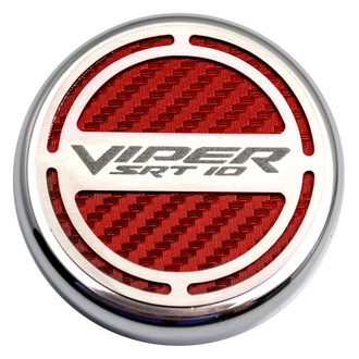 ACC® - Chrome Red Carbon Fiber Cap Cover Set with SRT 10 Logo