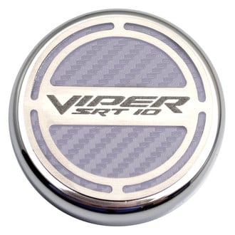 ACC® - Chrome White Carbon Fiber Cap Cover Set with SRT 10 Logo