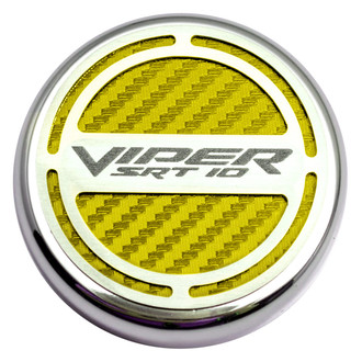 ACC® - Chrome Yellow Carbon Fiber Cap Cover Set with SRT 10 Logo