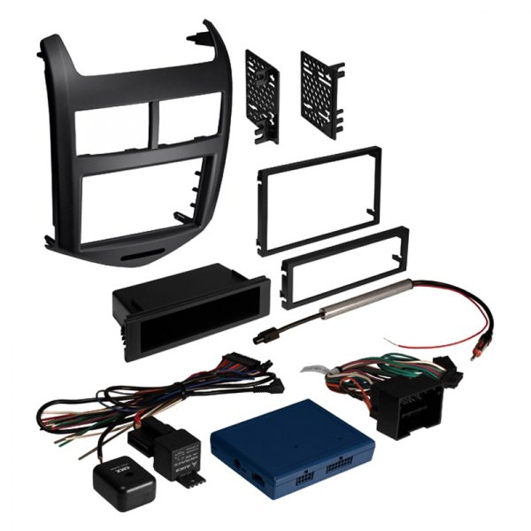 American International® - Double DIN Jet Black Stereo Dash Kit with Interface Adapter