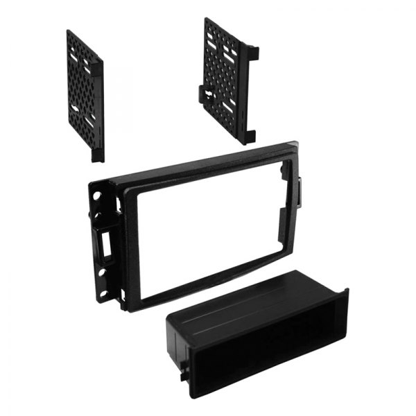 American International® - Double DIN Black Stereo Dash Kit with Optional Storage Pocket