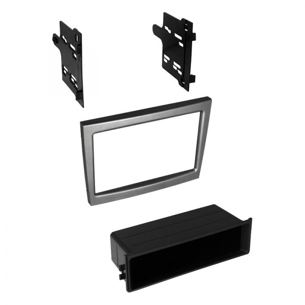 American International® - Double DIN Silver Stereo Dash Kit with Storage Pocket