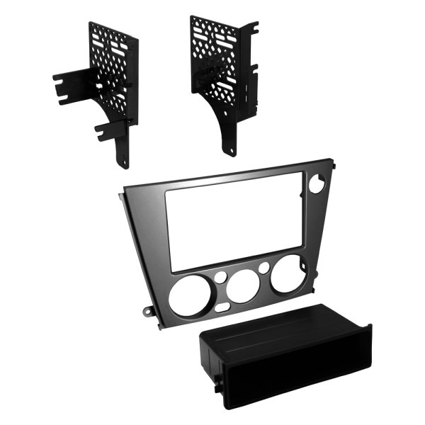 American International® - Double DIN Gray Stereo Dash Kit with Storage Pocket