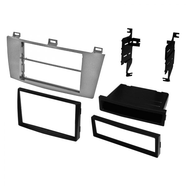 American International® - Double DIN Silver Stereo Dash Kit with Optional Storage Pocket