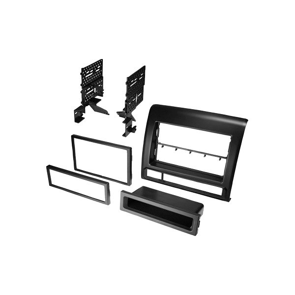 American International® - Double DIN Satin Black Stereo Dash Kit with Storage Pocket